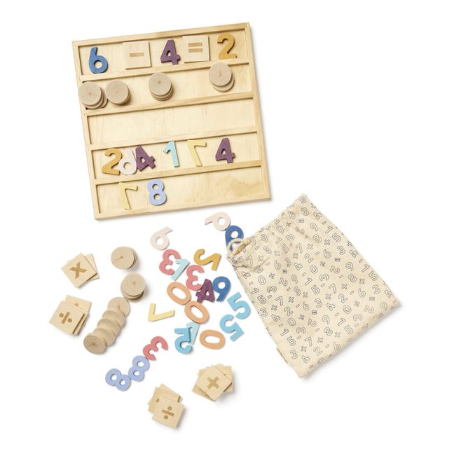 Juego de números de madera