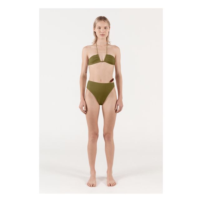 Neal Bouclé Bikini Top | Verde oliva