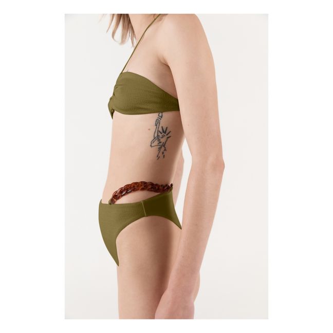 Neal Bouclé Bikini Top | Verde oliva