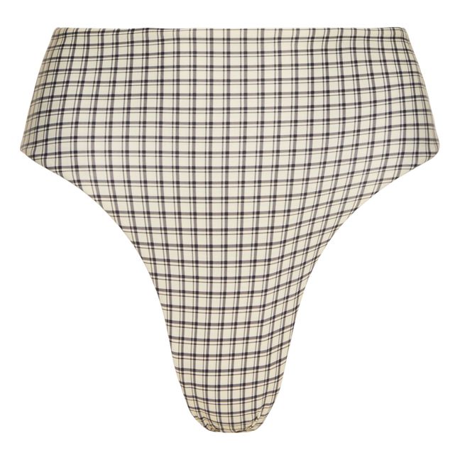 Slip bikini a quadri | Nero