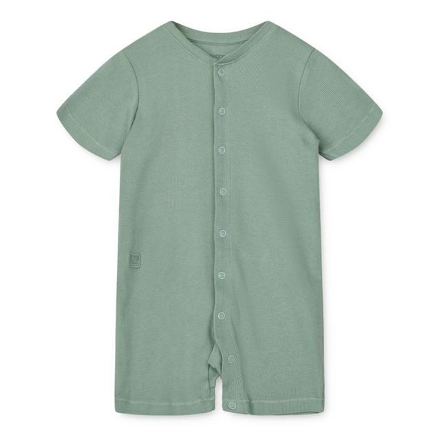 Bilbao Organic Cotton Playsuit Pyjamas | Verde menta