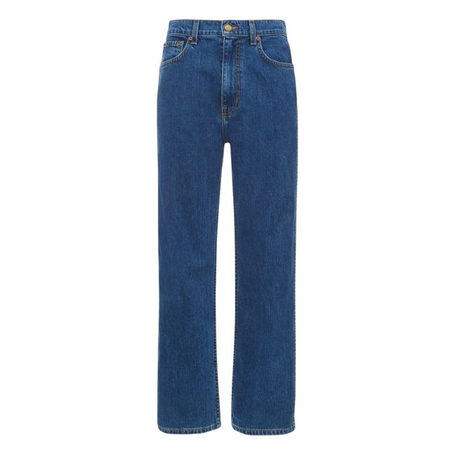 Gerade geschnittene Jeans mit hoher Taille Plein | Medium Bleu