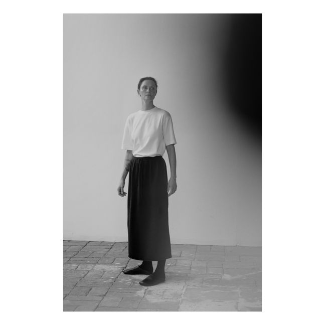 Straight Cashmere Midi Skirt | Charcoal grey