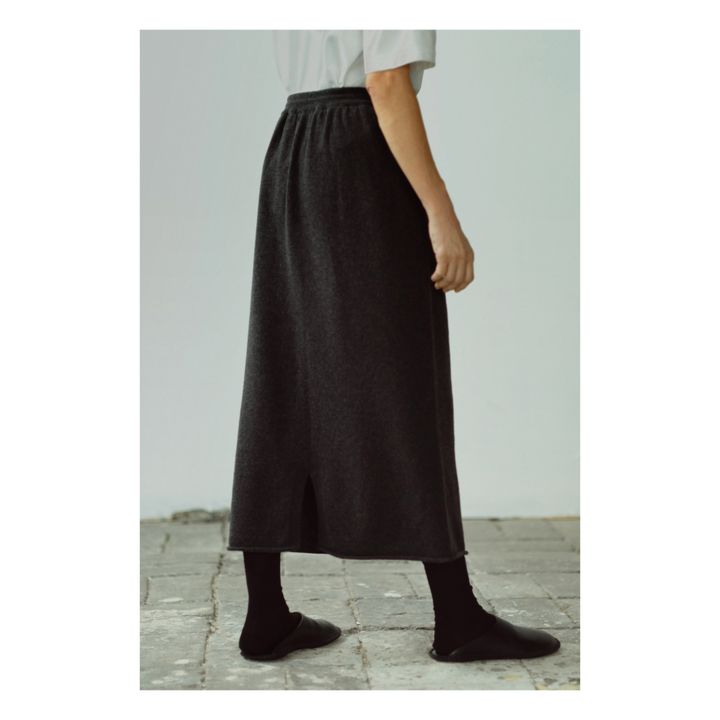 Straight Cashmere Midi Skirt | Anthrazit- Produktbild Nr. 3
