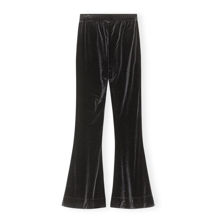 Pantaloni Flare in velluto jersey | Nero- Immagine del prodotto n°4