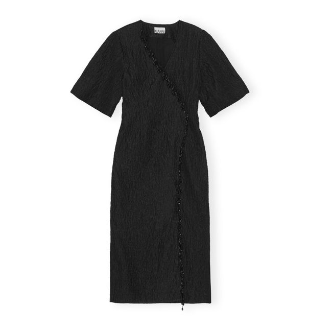Beaded Wrap Dress | Negro