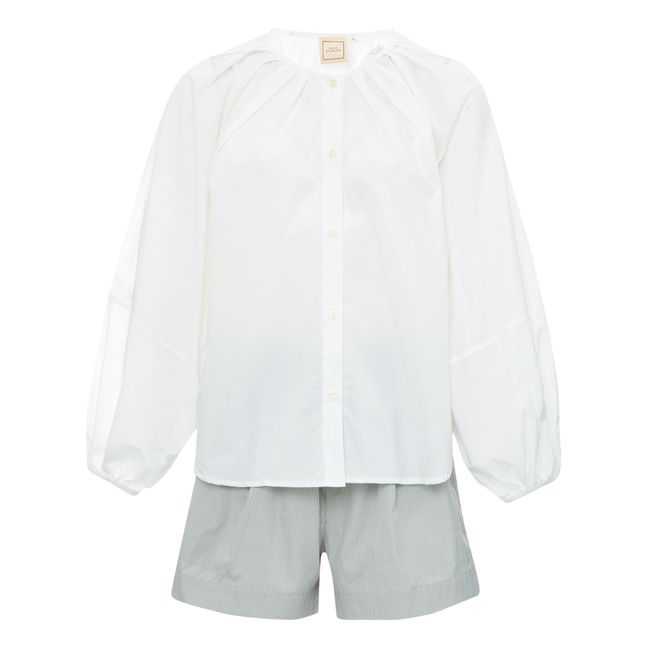 Release Tuck Organic Cotton Top & Bottom Set | White