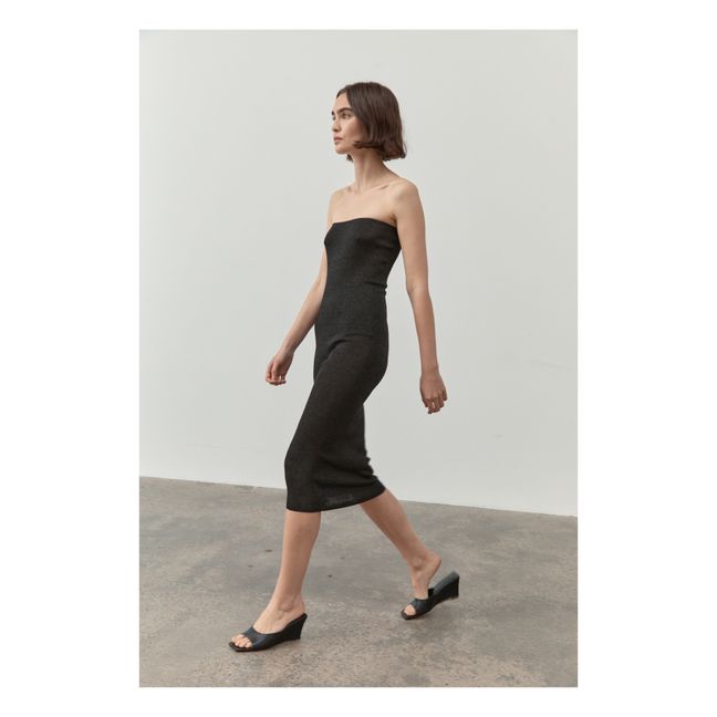 90s Strapless Dress | Black