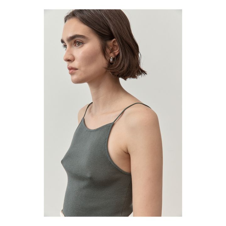 St. Agni Linen Square Neck Top