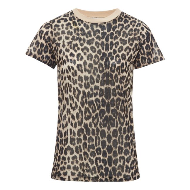 Bamboo Lyocell Print T-shirt | Leopard