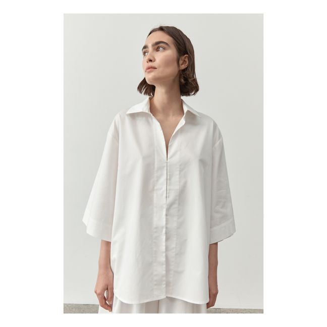 3/4 Length Sleeve Shirt | White