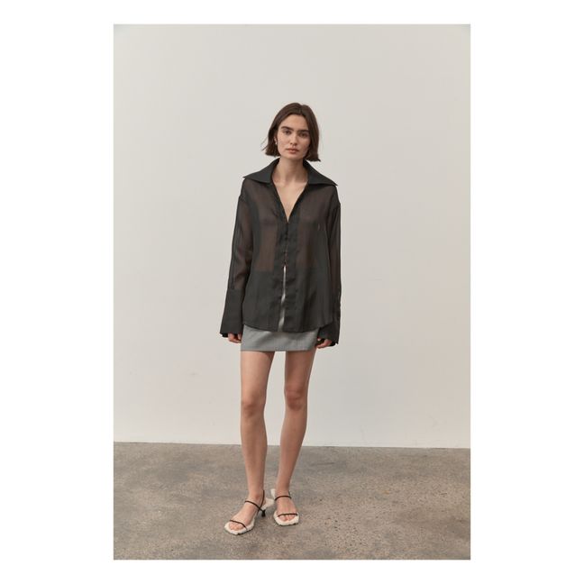 Sheer Silk and Cotton Shirt | Black