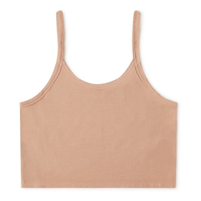 Camiseta corta de tirantes de algodón orgánico - Colección Mujer  | Rosa