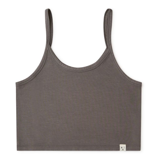 Débardeur Cropped Coton Bio - Collection Femme  | Gris anthracite