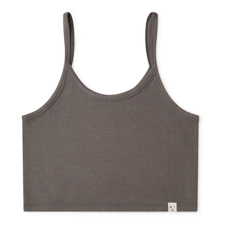 Organic Cotton Crop Top - Women’s Collection  | Charcoal grey- Product image n°0