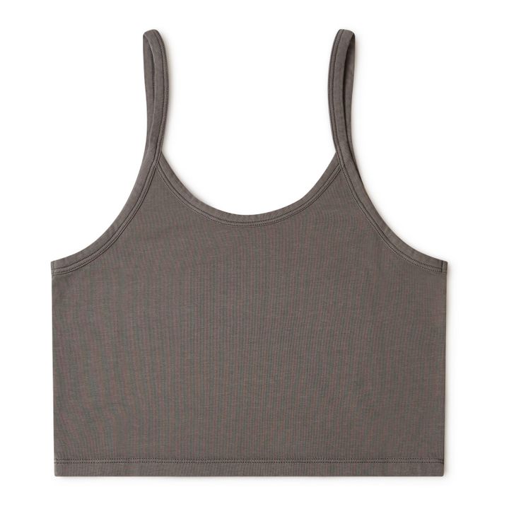 Organic Cotton Crop Top - Women’s Collection  | Charcoal grey- Product image n°2