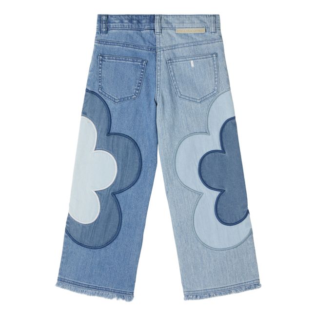 Pantalon Denim Fleurs | Bleu jean