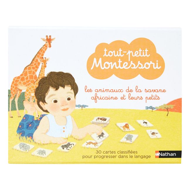 Tout-petit Montessori - Los animales de la sabana africana y sus crías