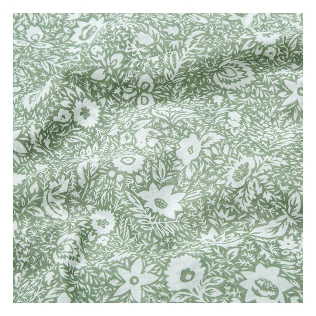 Victor Hand Printed Cotton Table Cloth | Green clay