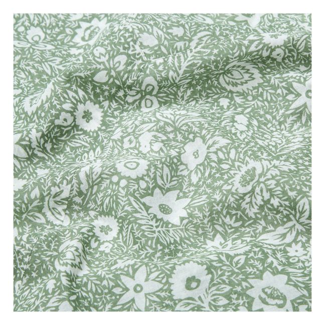 Nappe Victor en coton imprimé main | Vert argile
