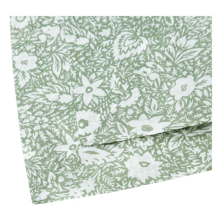 Mantel de algodón estampado a mano Victor | Verde arcilla- Imagen del producto n°3