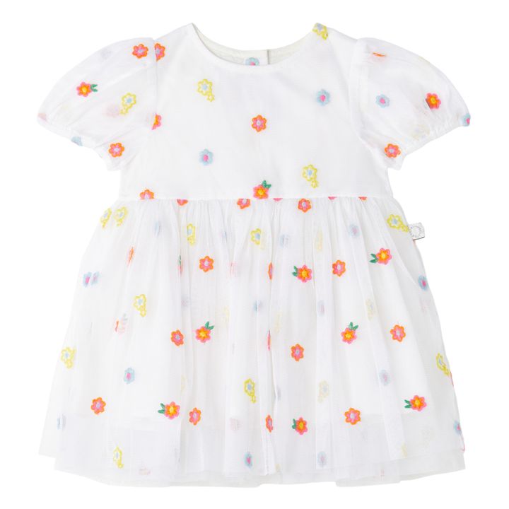 Stella McCartney Kids - Tulle Dress with Flower Embroidery - White ...