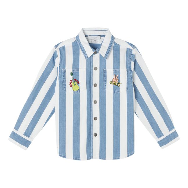 Chemise Denim Rayures | Hellblau