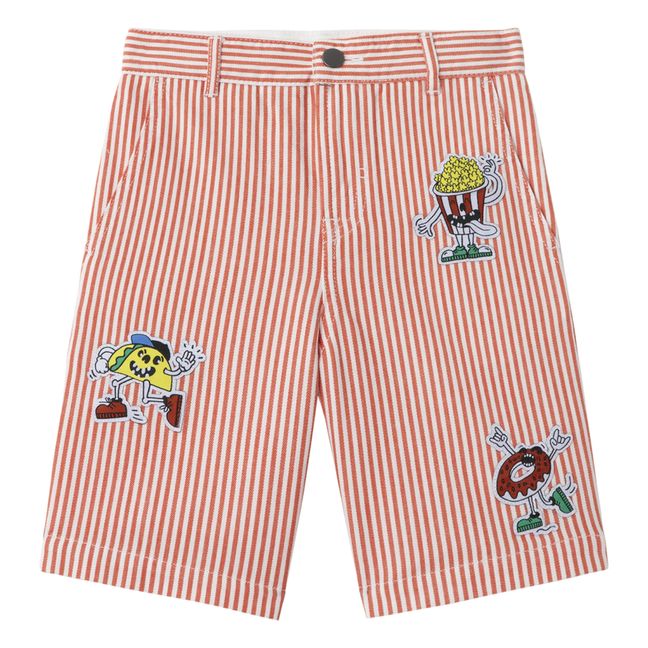 Pantalón corto a rayas | Rojo