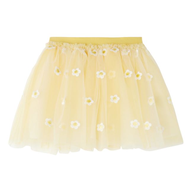 Jupe Tulle Daises | Jaune pâle