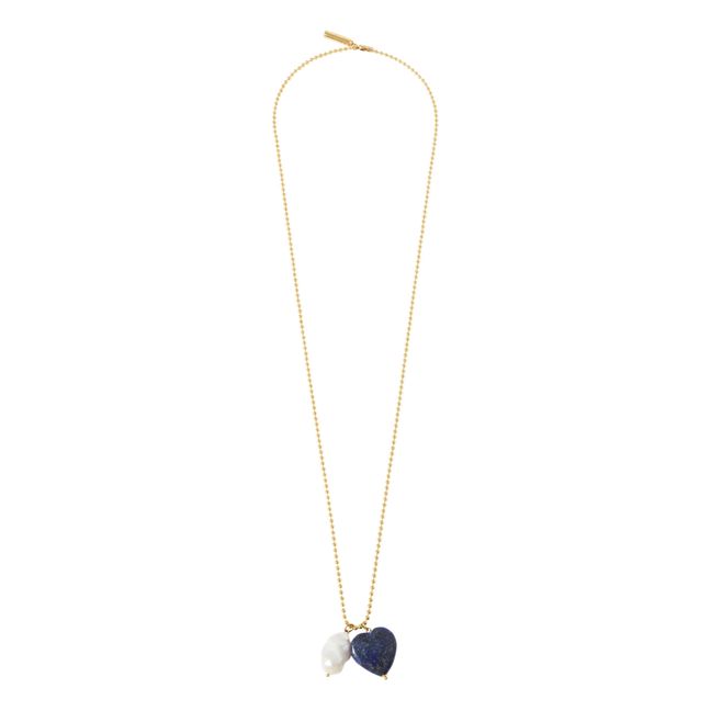Heart and Baroque Stone Necklace | Blu notte