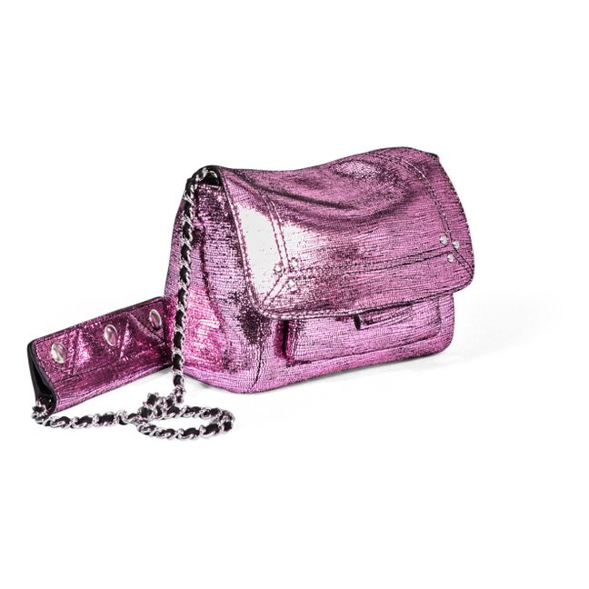 Lulu Goat Leather Lamé Bag - S | Pink