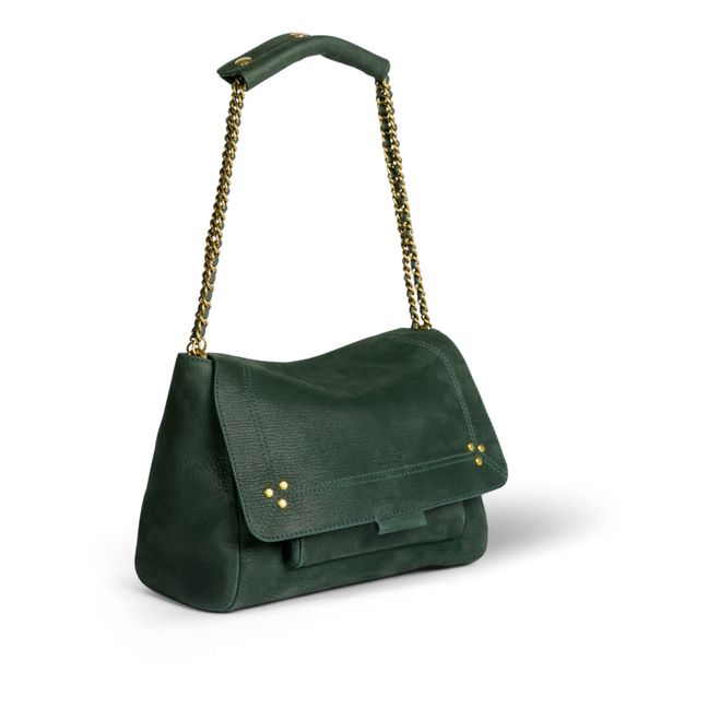 Lulu Goatskin Leather Handbag - M | Chrome green