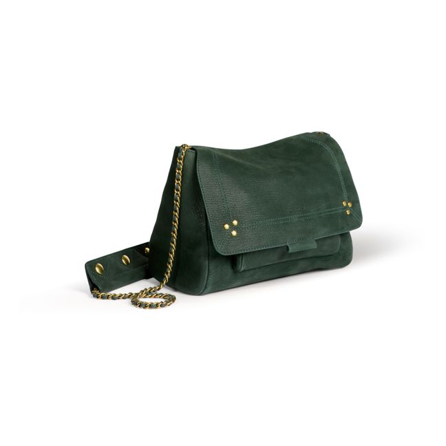 Lulu Goatskin Leather Handbag - M | Chrome green