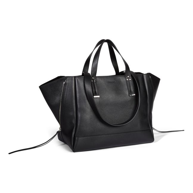 Jorge Calfskin Leather Handbag - M | Black
