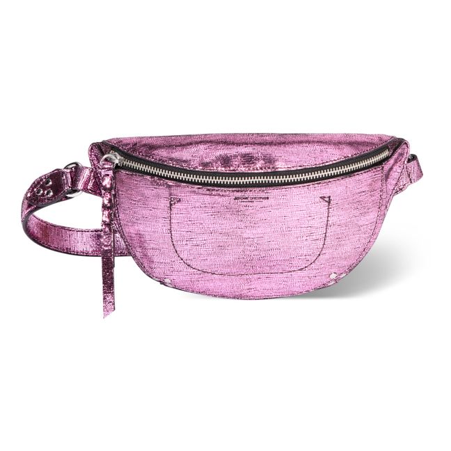 Lino Goatskin Lamé Leather Belt Bag | Pink