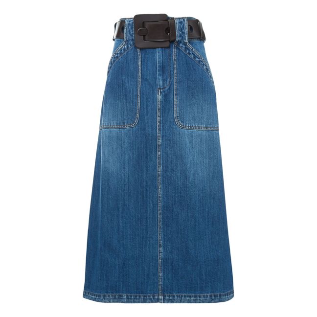 Fallon Belted Denim Skirt | Azul