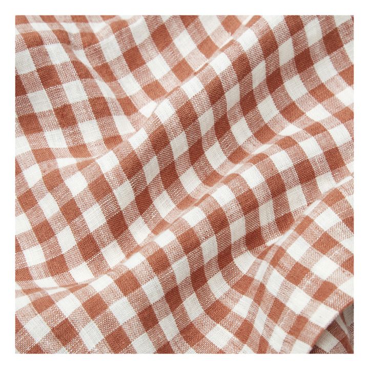 Mantel de lino lavado Vichy | Rojo ladrillo- Imagen del producto n°4