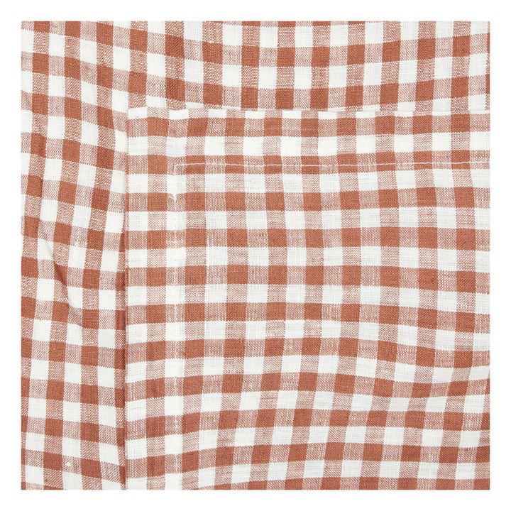 Mantel de lino lavado Vichy | Rojo ladrillo- Imagen del producto n°3
