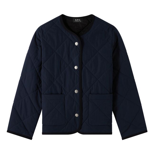 Claire Quilted Blouse | Navy