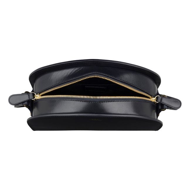 Sac Demi Lune Cuir Lisse | Noir
