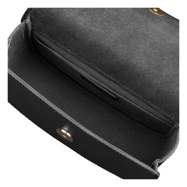Bolso Genève Mini de cuero liso | Negro
