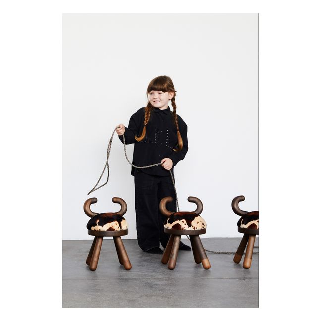 Cowhide Oak and Walnut Chair by Takeshi Sawada | Bois foncé
