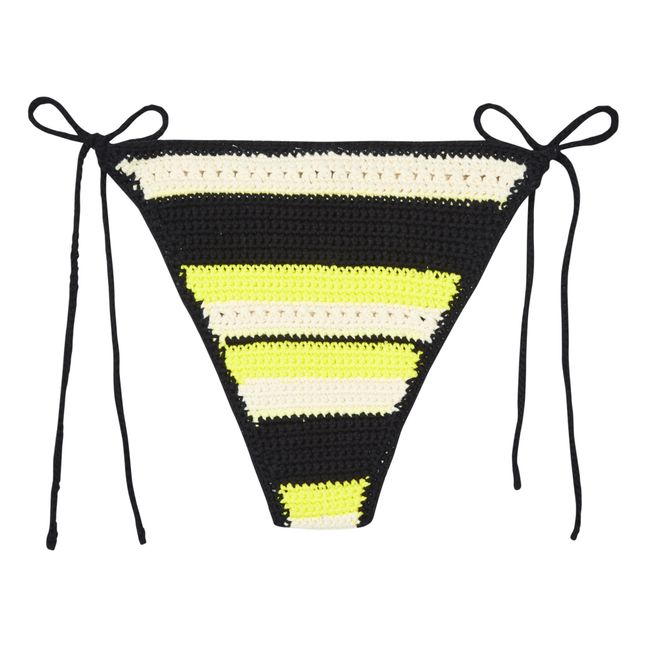 Slip bikini crochet in cotone organico | Giallo