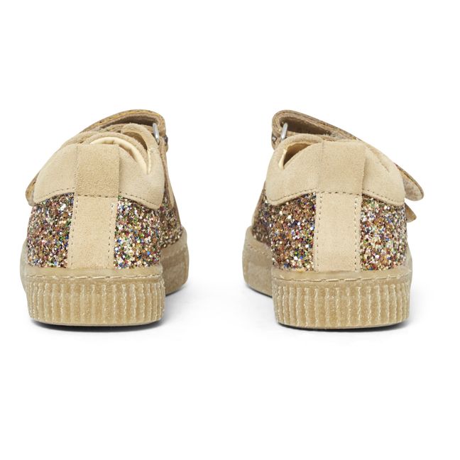Baskets Scratchs Paillettes | Beige