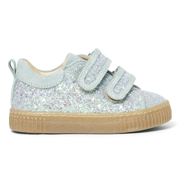 Glitter Velcro Sneakers | Blau