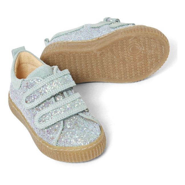 Glitter Velcro Sneakers | Blau