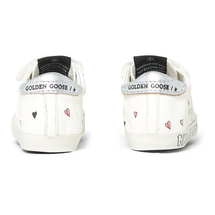 Baby School Heart Velcro Sneakers | Blanco- Imagen del producto n°2