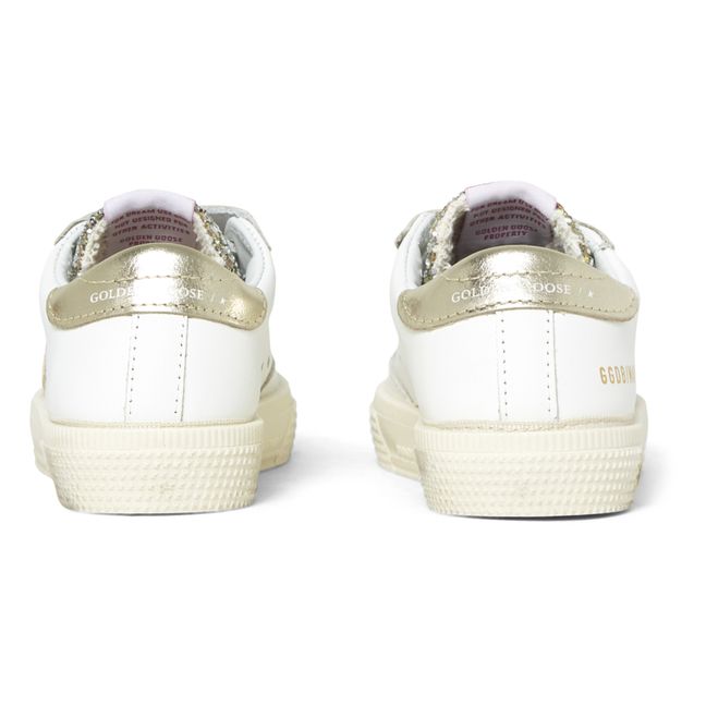May School Glitter Velcro Sneakers | Rosa incarnato