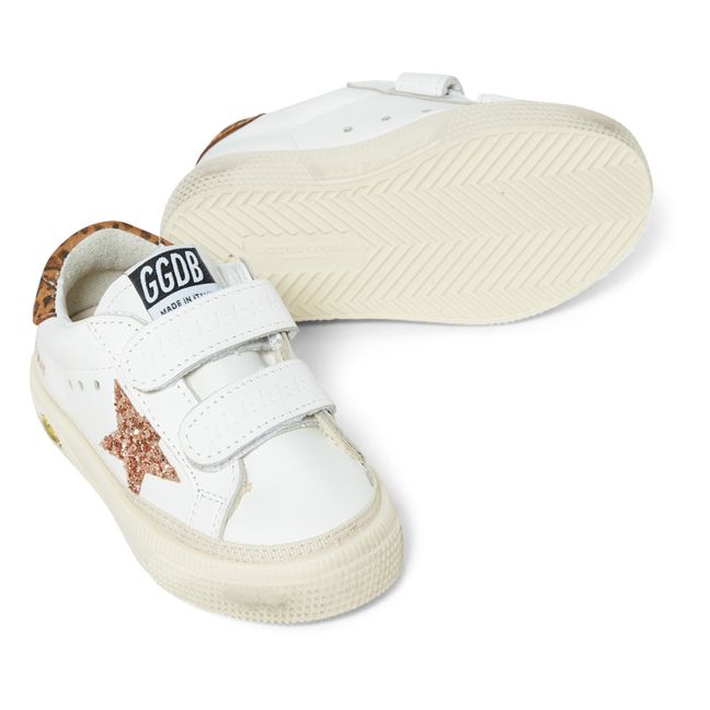 May School Leopard Print Velcro Sneakers | Camel