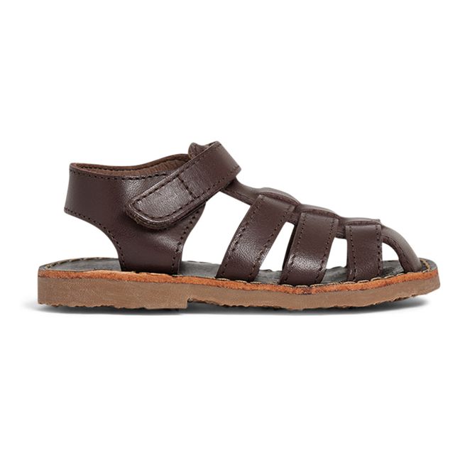 Alou First Step Leather Sandals | Chocolate